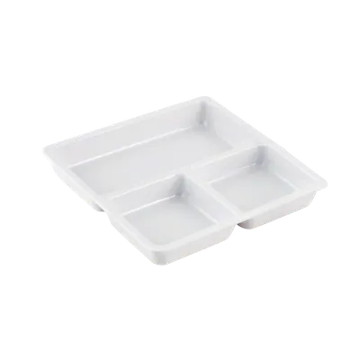 3 Compartment Tray W/ Cover 8"