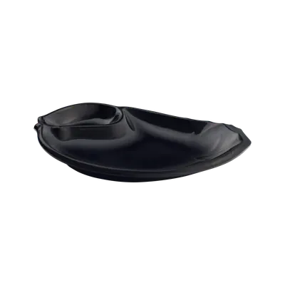 Eggplant Plate W/ Compt 8.8"