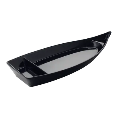 Boat Shape Plate W/ Compt 10.25"
